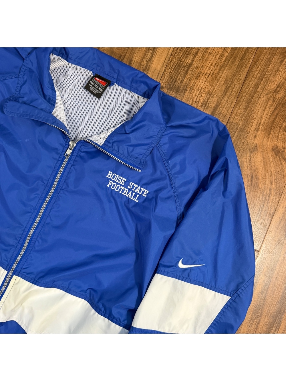 Vintage Boise State Football Nike Team Windbreaker Jacket Blue XXL 2000s